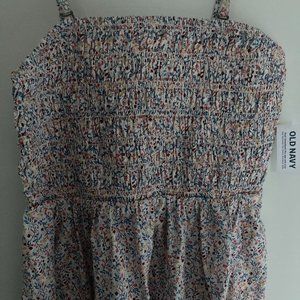 Old Navy fit and flare smocked floral maxi dress